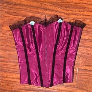 Bustier/ Corset Top Purple and Black Crop